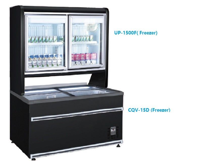 1200L R290 Commercial Refrigerator Freezer Combo Glass Door Supermarket