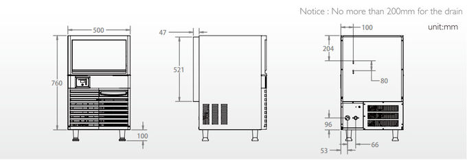 36kg/24h Cube Ice Machine SK-80PT Commerical For Supermarket Preservation Seafood Catering