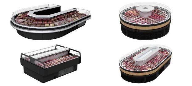 Air Cooled Meat Display Refrigerator Commercial Meat Display Cases