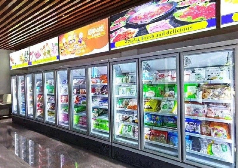 Commercial Upright Freezer Glass Door 110V/60Hz 220-240V Plug In Type UF2 for ice cream