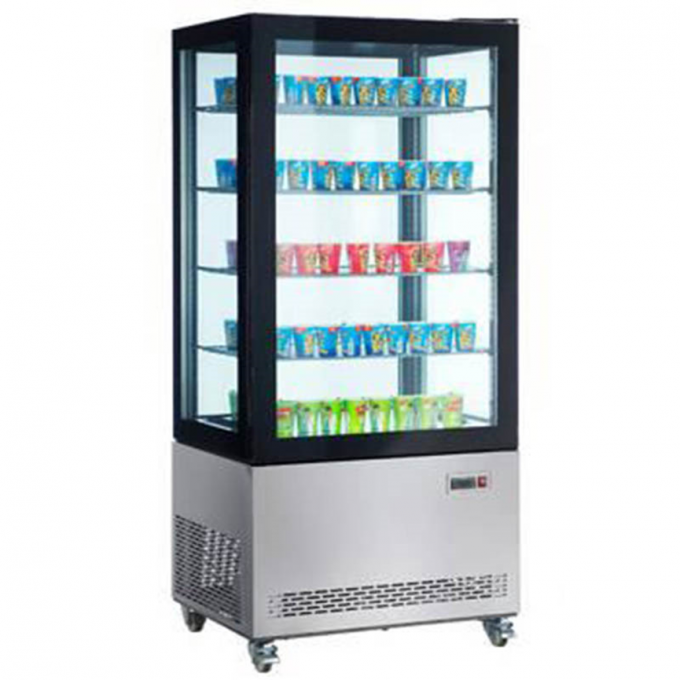 Four Side Glass Display Freezer Showcase Ice Cream Display With 400L Capacity