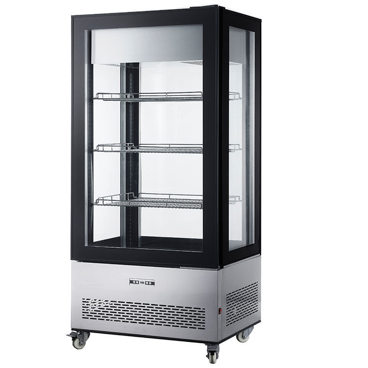 Four Side Glass Display Freezer Showcase Ice Cream Display With 400L Capacity