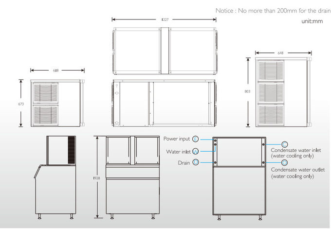 Fresh Meat Shop Automatic Ice Machine Sterilization Rate High Capacity Commercial