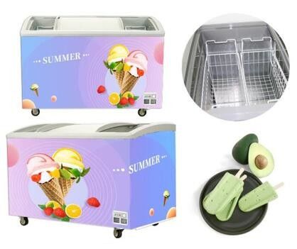 Ice Cream Island Freezer Commercial Chest Freezer Sliding Glass Doors