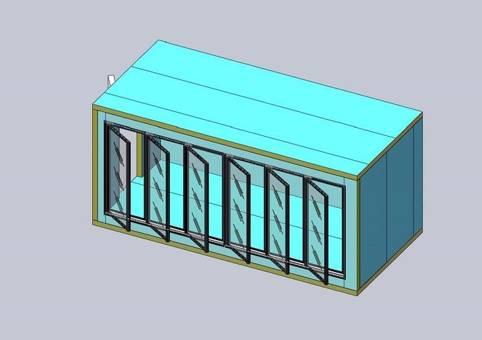 Medium Low Temperature Commercial Walk In Cooler Freezer With Glass Doors 3/4/5/6/7/8/9/10 Doors