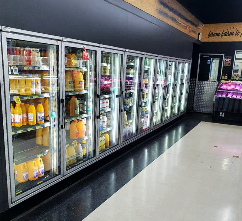 Medium Low Temperature Commercial Walk In Cooler  Freezer With Glass Doors 3/4/5/6/7/8/9/10 Doors