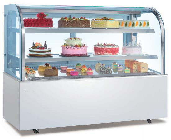 Pie Cake Display Glass Cabinet R404a R290 Ventilated Cooling