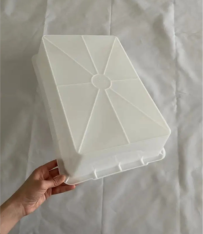 Plastic Rectangular White Supermarket Kitchen Ice Tray Food Square Basin Barbecue Storage Box