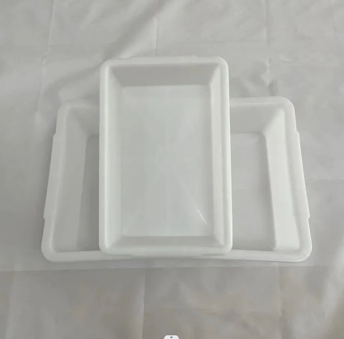 Plastic Rectangular White Supermarket Kitchen Ice Tray Food Square Basin Barbecue Storage Box