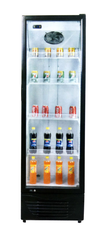 Single Door Beverage Upright Glass Door Cooler Without Canopy Ventilated Cooling