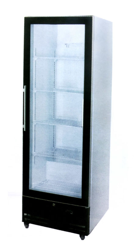 Single Door Beverage Upright Glass Door Cooler Without Canopy Ventilated Cooling