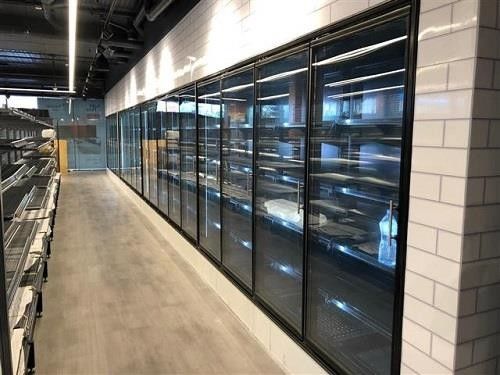 Slimline Type Standing Freezer Glass Door Black Stainless