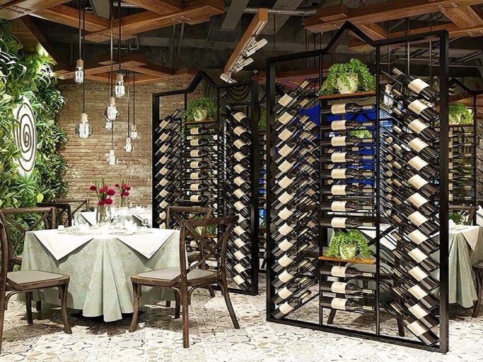 Special Shape Wine Cellar Racks Wall Mounted Matt Black