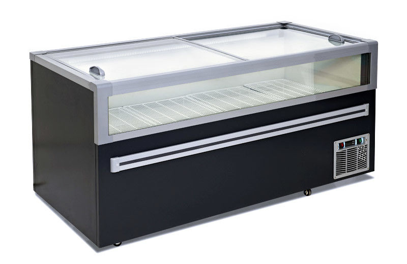 Top Two Sliding Glass Door Chest Freezer Static Cooling Straight unit Restaurant supermarket convenience store