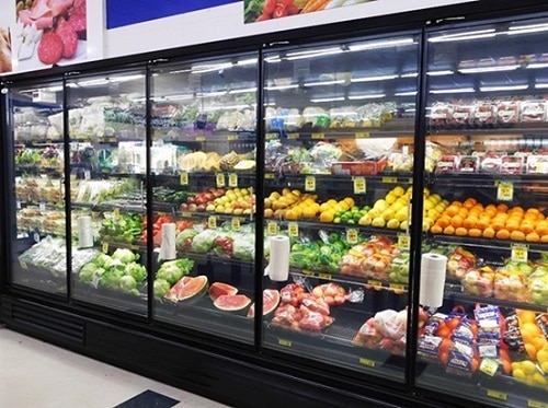 Supermarket Upright Glass Door Freezer Glass Door Cooler Self Contained 3/4/5/6 Doors