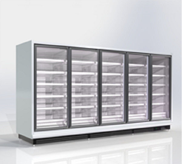 Upright R290 Commercial Glass Door Freezer Air Cooling 220V remote type